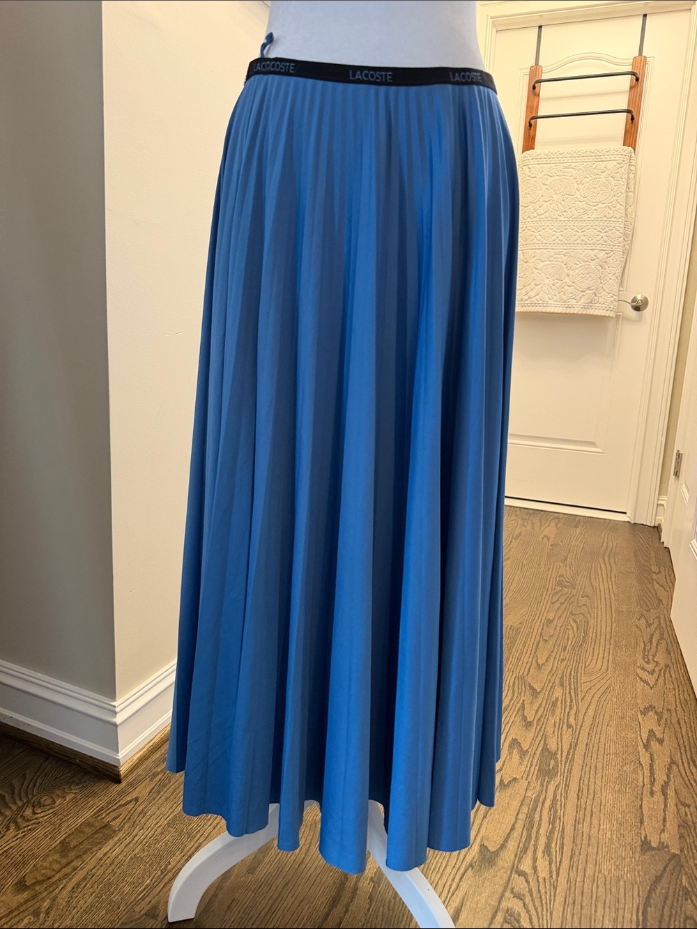Lacoste Royal Blue Pleated Maxi Skirt